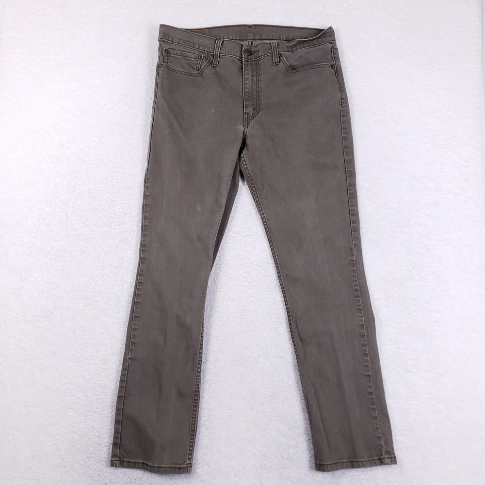 Levis 511 Slim Fit Jeans Mens 36x30 Grey Brown Drab Stretch Denim Streetwear